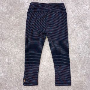 Lucy cropped leggings horizontal rainbow pinstripe